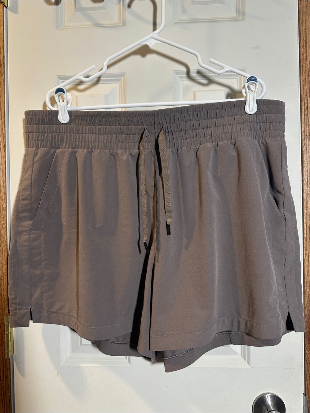 SPANX Women's Taupe “Out of Office” Drawstring Shorts